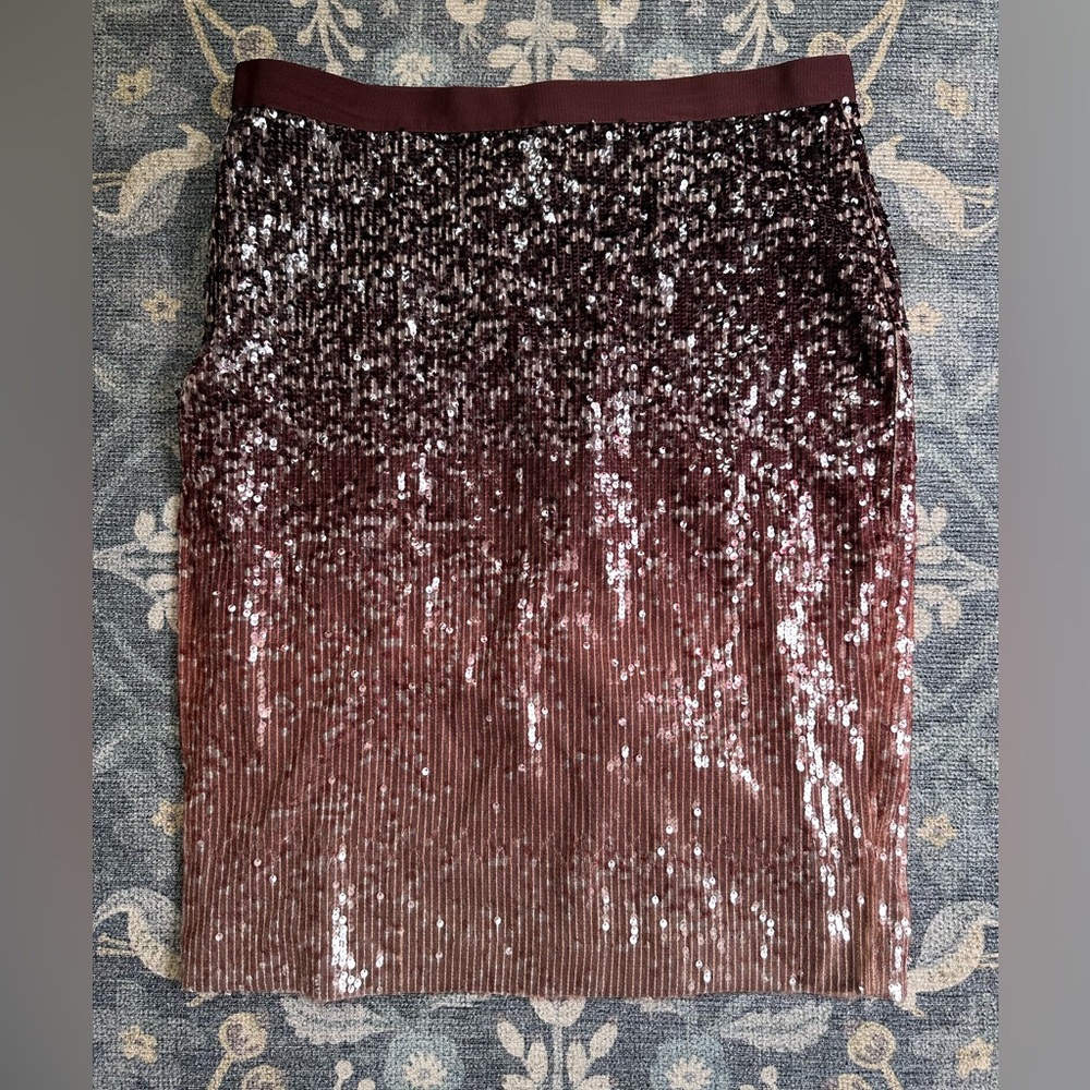 Pure Collection Sequin Pencil Skirt in Brown Ombré